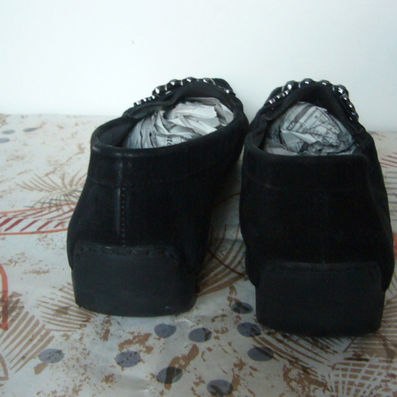 Stuart Weitzman Black Suede Jeweled Loafer -Size 7 - Picture 6 of 6